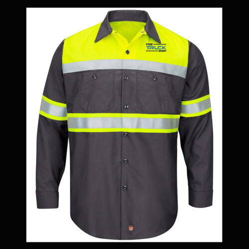 Hi-Visibility Colorblock Ripstop Long Sleeve Work Shirt - TALL Thumbnail